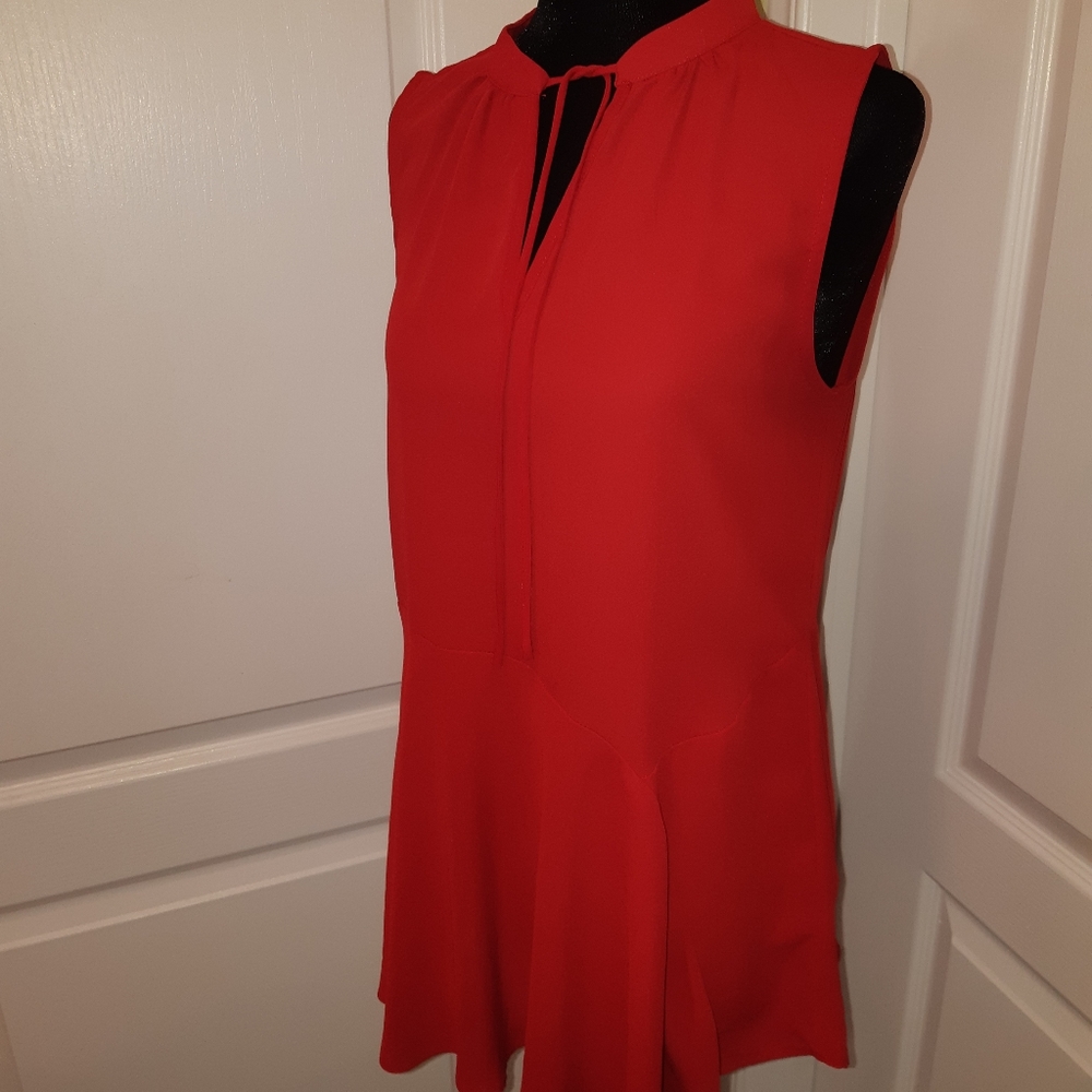 Red Sleeveless Blouse